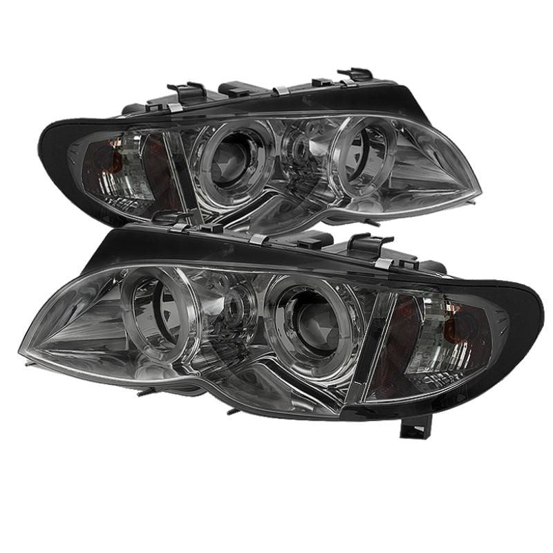 Spyder BMW E46 3-Series 02-05 4DR Projector Headlights 1PC LED Halo Smke PRO-YD-BMWE4602-4D-AM-SM - SMINKpower Performance Parts SPY5042422 SPYDER