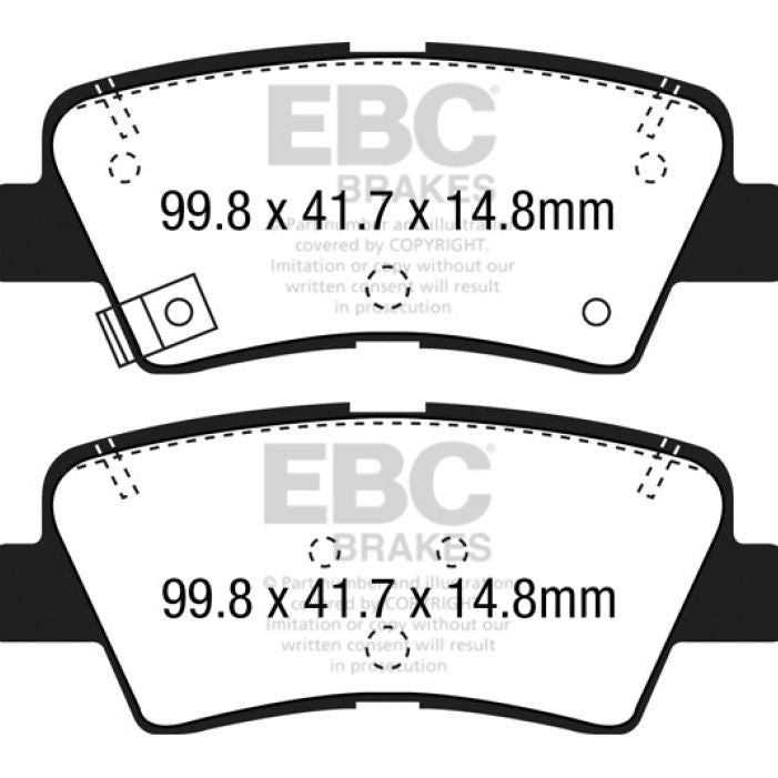 EBC 12+ Hyundai Elantra GT 2 Yellowstuff Rear Brake Pads-tuningsupply.com