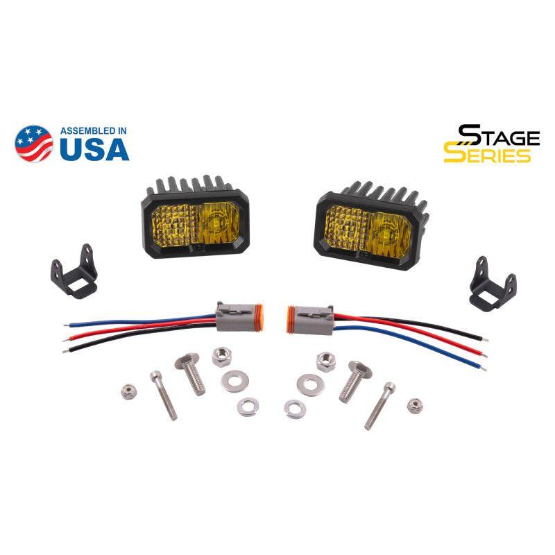 Diode Dynamics Stage Series 2 In LED Pod Sport - Yellow Combo Standard ABL (Pair)-tuningsupply.com