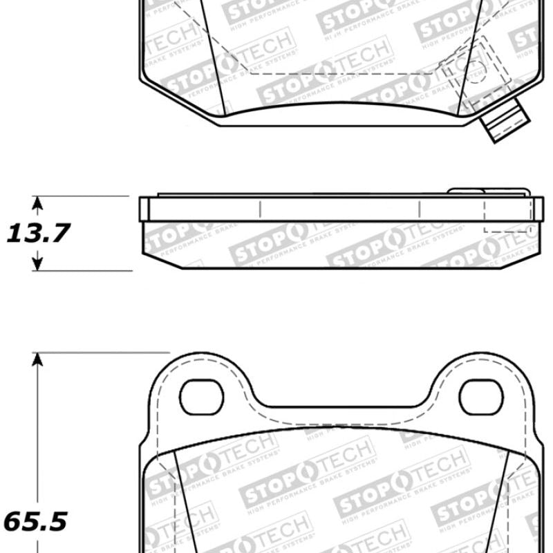 StopTech 03-06 Mitsubishi Lancer Sport Brake Pads w/Shims and Hardware - Rear-Brake Pads - Performance-Stoptech-STO309.09611-SMINKpower Performance Parts