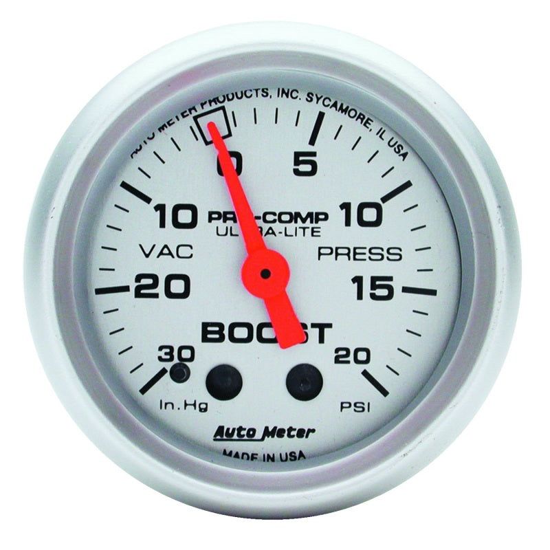 Autometer Ultra-Lite 52mm 20 PSI Mechanical Boost Gauge-tuningsupply.com