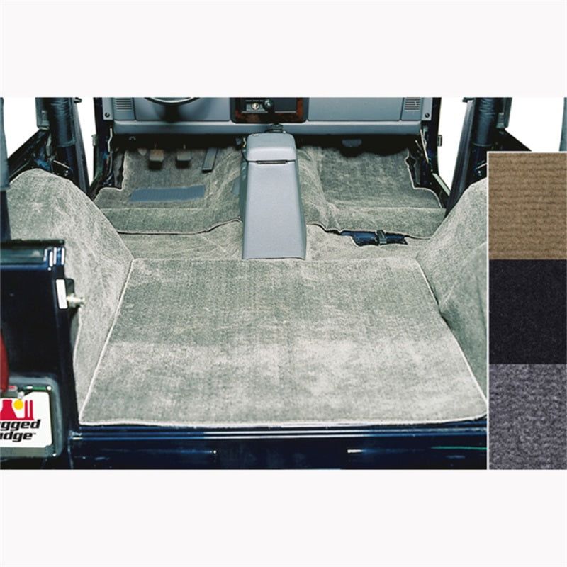 Rugged Ridge Deluxe Carpet Kit Gray 76-95 Jeep CJ / Jeep Wrangler Models-Floor Mats Carpeted-Rugged Ridge-RUG13690.09-SMINKpower Performance Parts