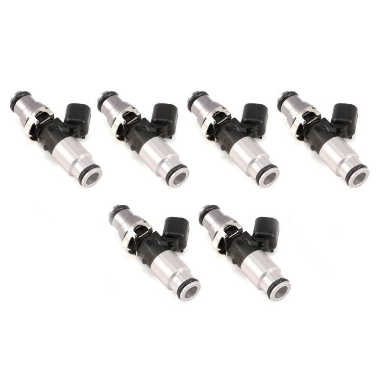 Injector Dynamics 1050X Injectors 14mm (Grey) Adaptor Top - (Silver) Bottom Adapter (Set of 6)-tuningsupply.com