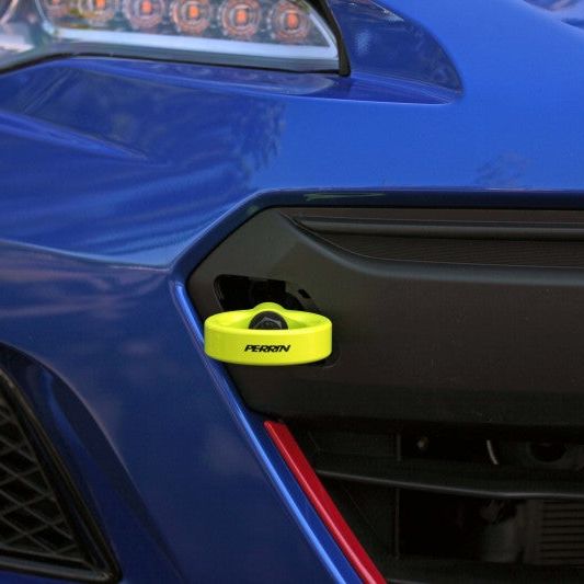 Perrin 18-21 WRX/STI / 13-20 BRZ / 17-20 Toyota 86 Front Tow Hook Kit - Neon Yellow-tuningsupply.com