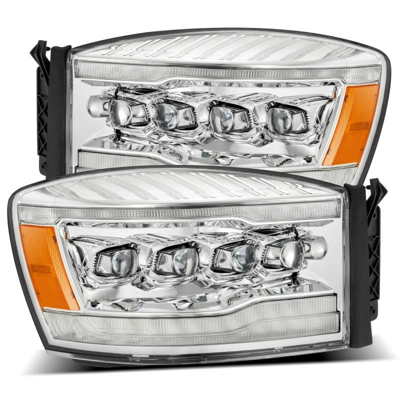 AlphaRex 06-08 Dodge Ram 1500HD NOVA LED Proj Headlights Plank Style Blk w/Seq Signal/DRL/Amber LED-tuningsupply.com