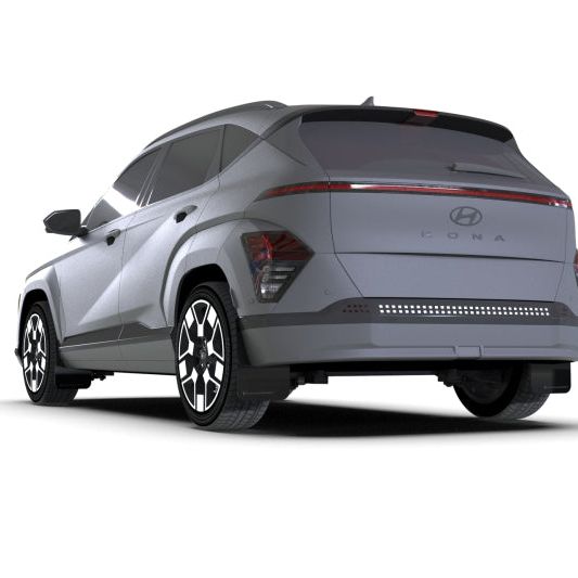 Rally Armor 2024 Hyundai Kona EV Black UR Mud Flap w/ Grey Logo-Mud Flaps-Rally Armor-RALMF113-UR-BLK-GRY-SMINKpower Performance Parts